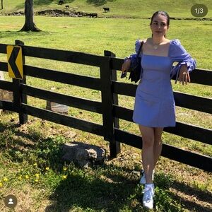 Staud Lavender Puff Sleeve Women's Dress